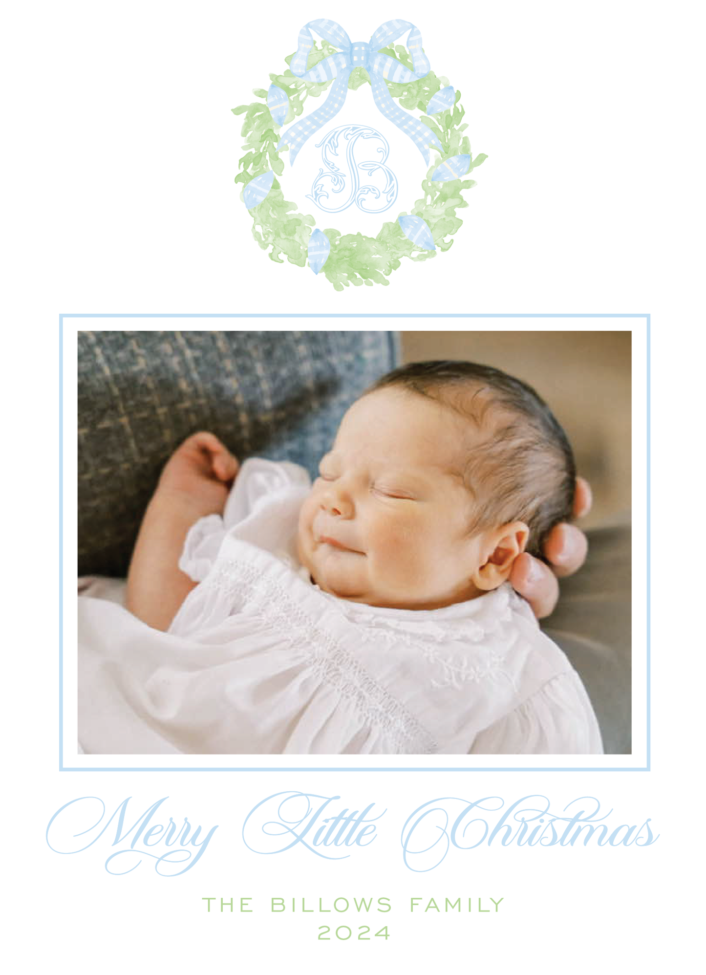 Blue and Green Wreath Monogram