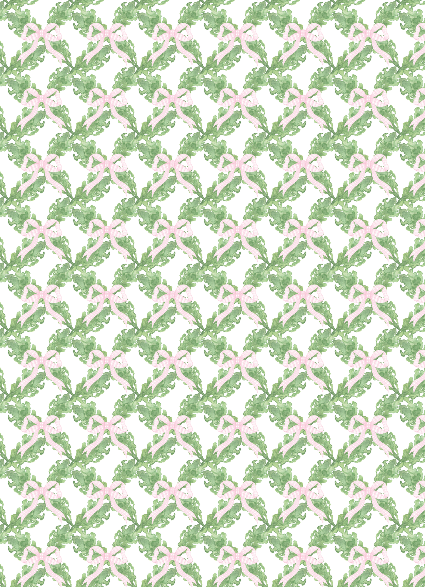 Pink and Green Wreath Green Background