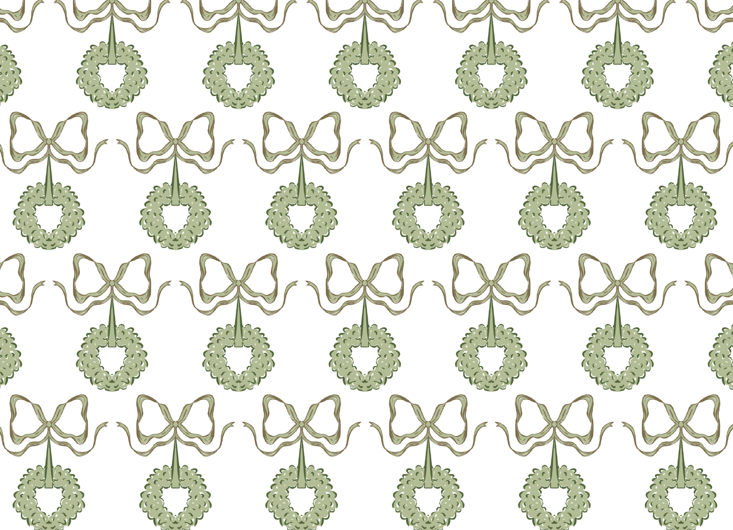 Green Monochrome Wreath Landscape