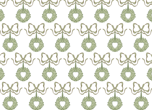Green Monochrome Wreath Landscape