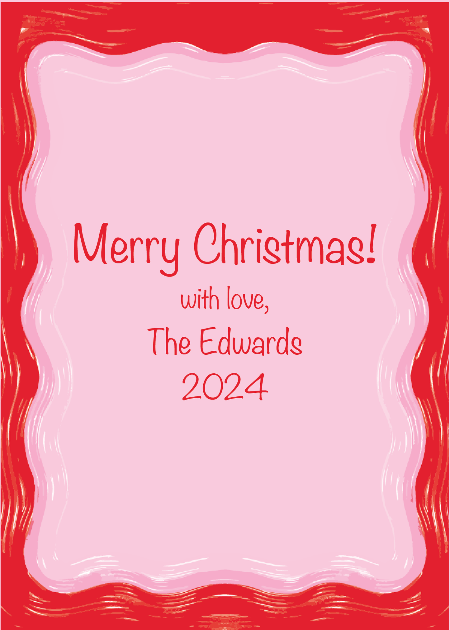 Red and Pink Wavy Card