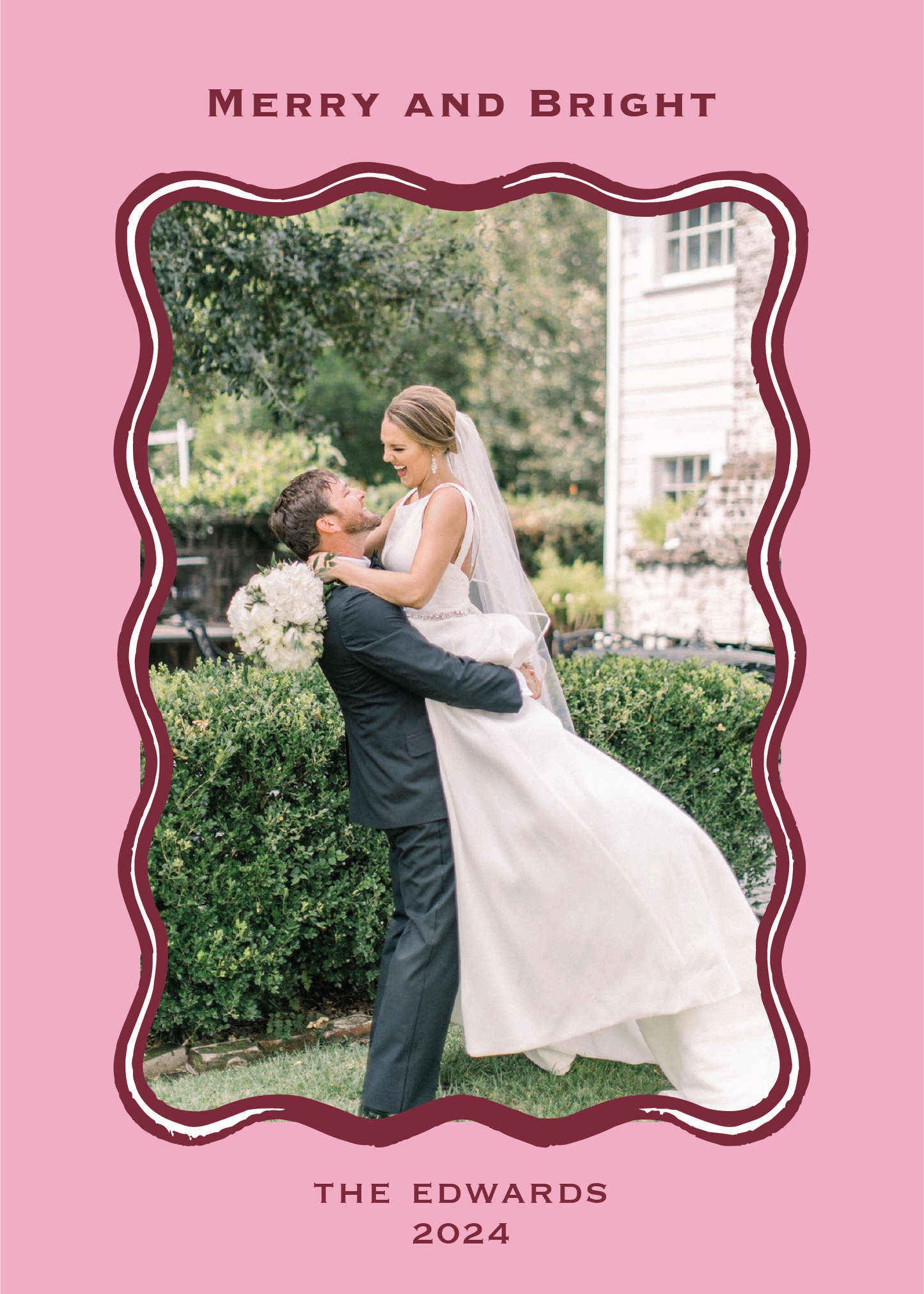 Pink and Burgundy Wavy Card