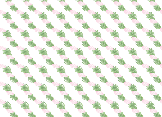 Pink and Green Wreath Landscape Monogram