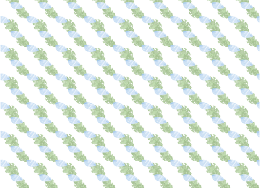Blue and Green Wreath Landscape Monogram