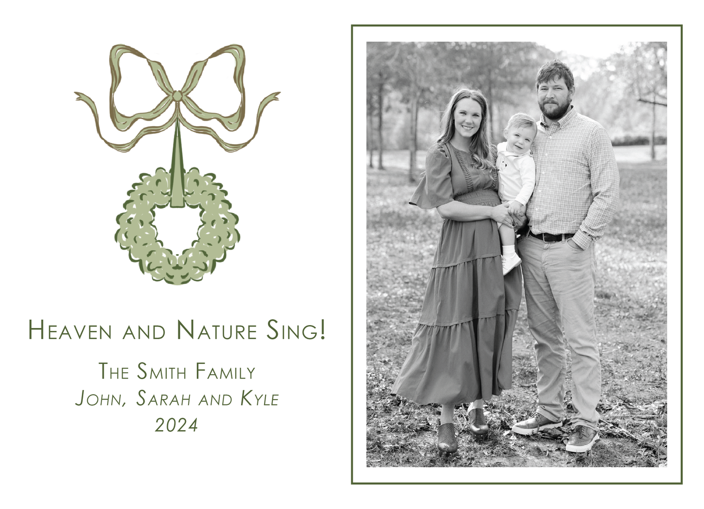 Green Monochrome Wreath Landscape