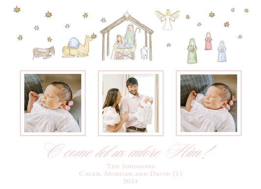 Nativity Three Photo Pink