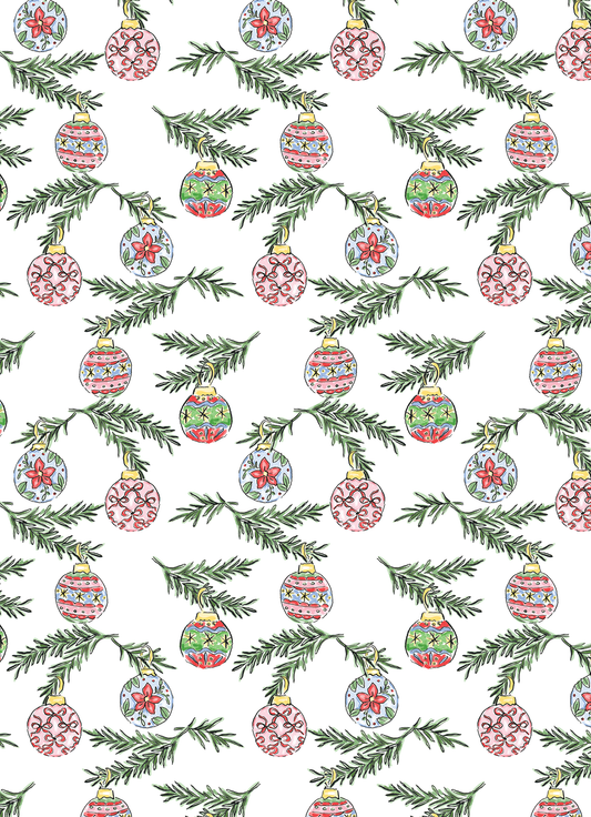 Watercolor Ornaments Blue Background