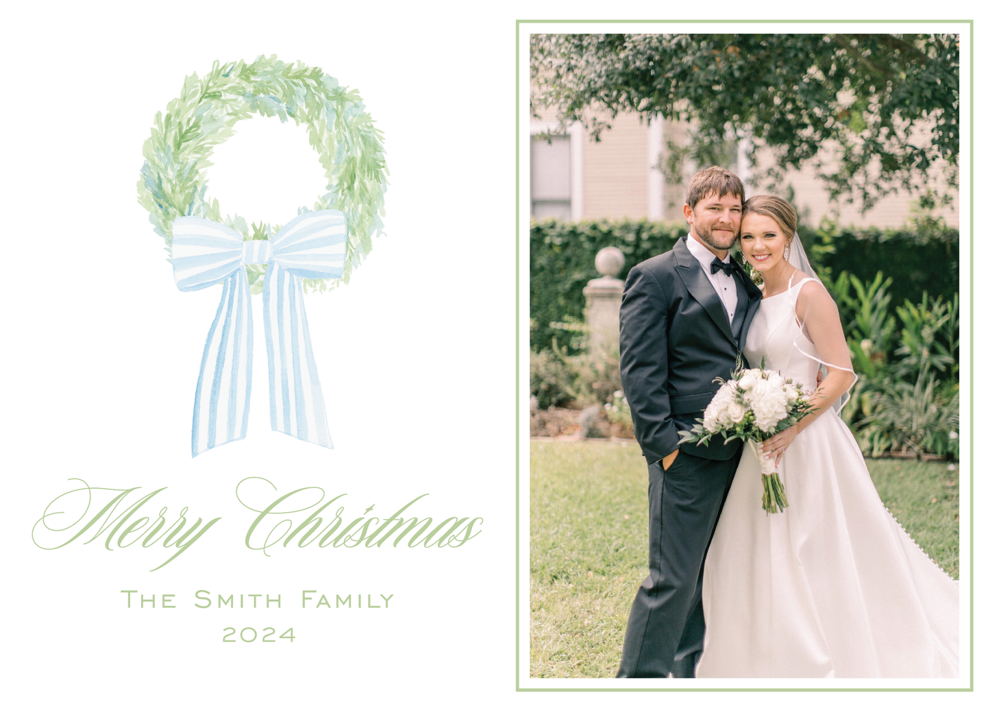 Blue Coastal Wreath Landscape Green Writing