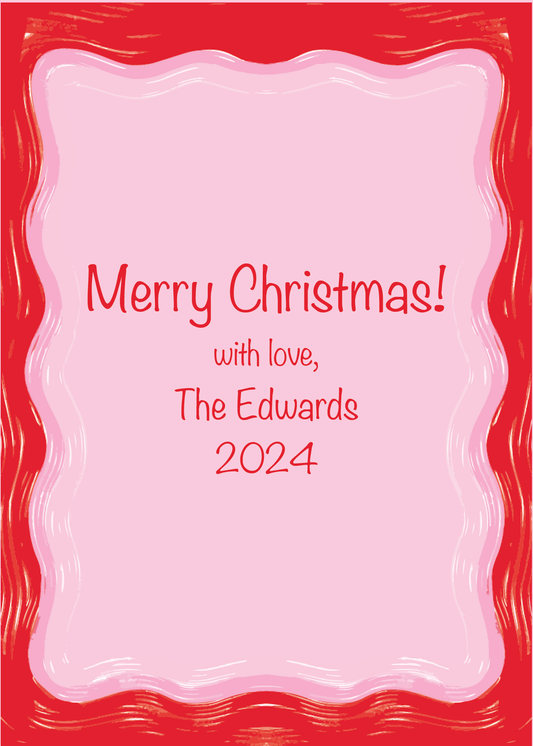 Red and Pink Wavy Card
