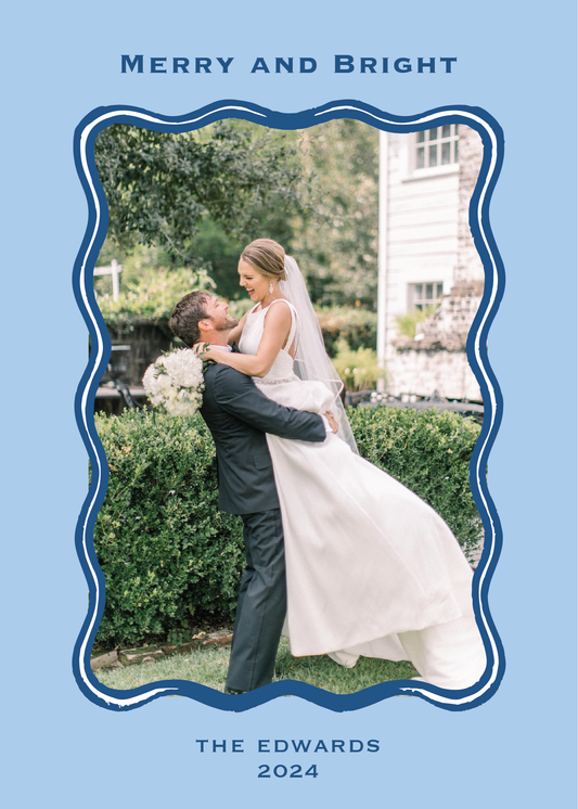 Blue Wavy Card