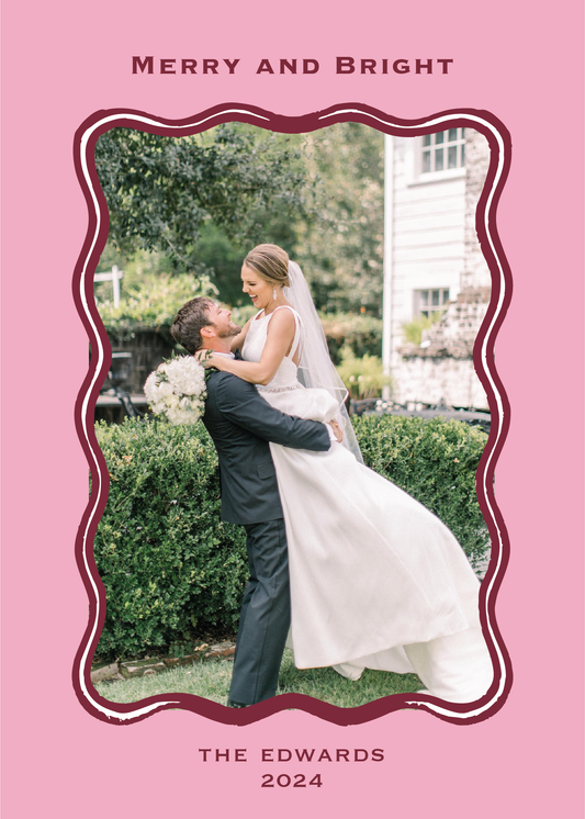 Pink and Burgundy Wavy Card
